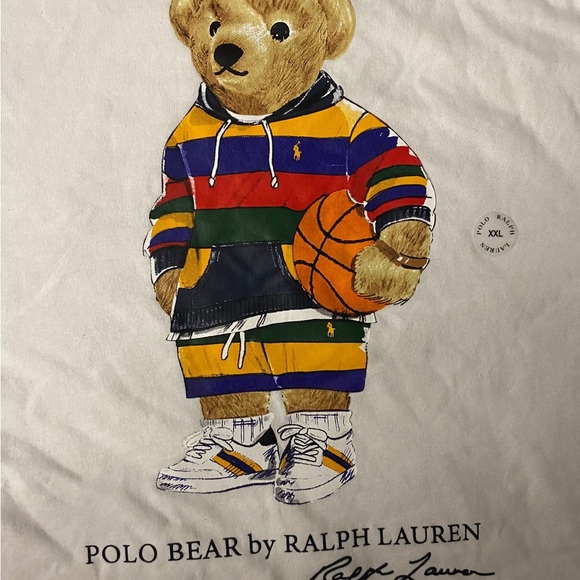 Ralph Lauren White Tee with Bear Graphic - Picture 3 of 4